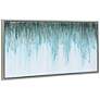 Green Frequency 48" Wide Rectangular Framed Canvas Wall Art in scene