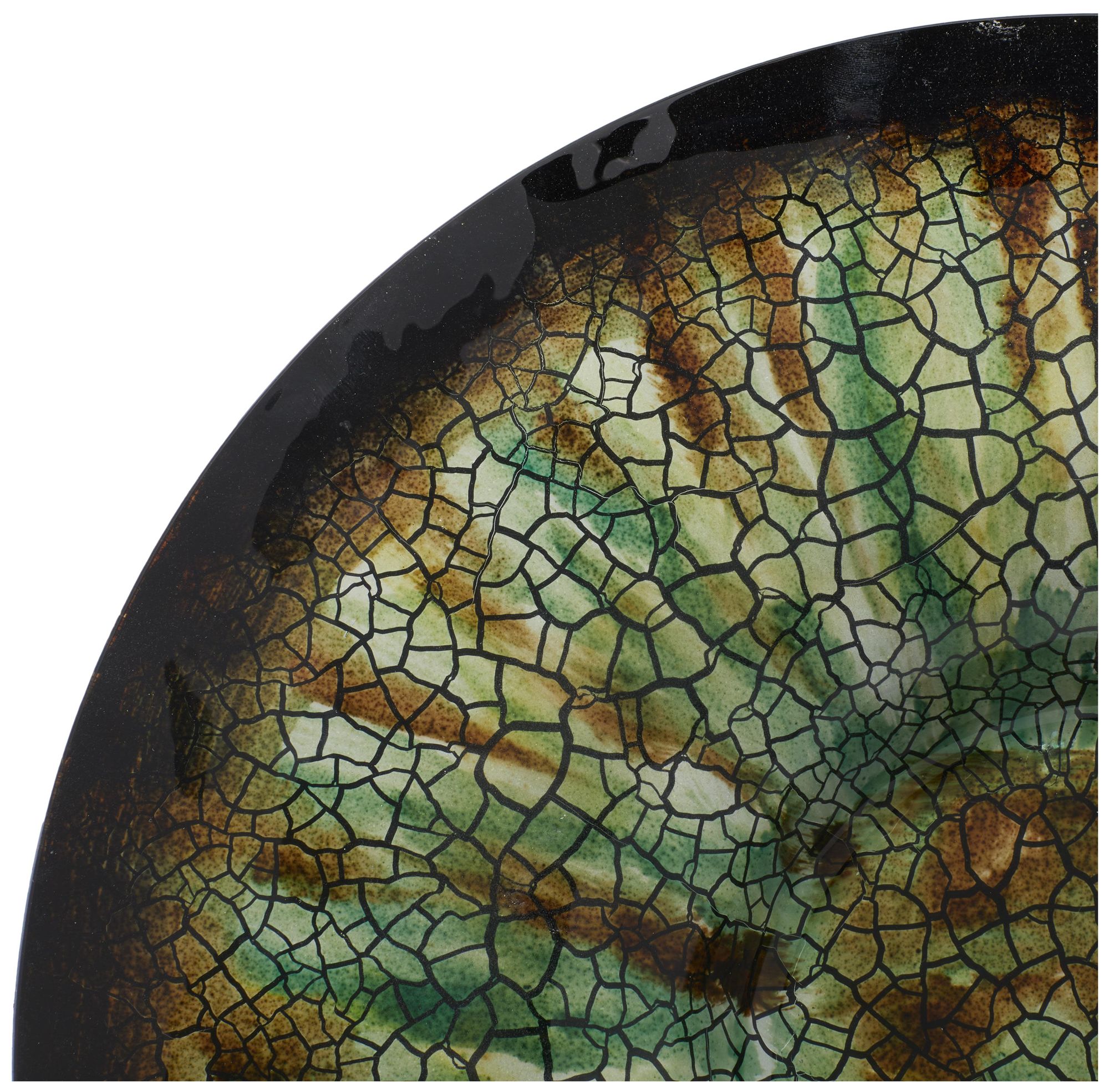 Image 2 Green Glass Glam Charger, 18" x 18" x 2" more views