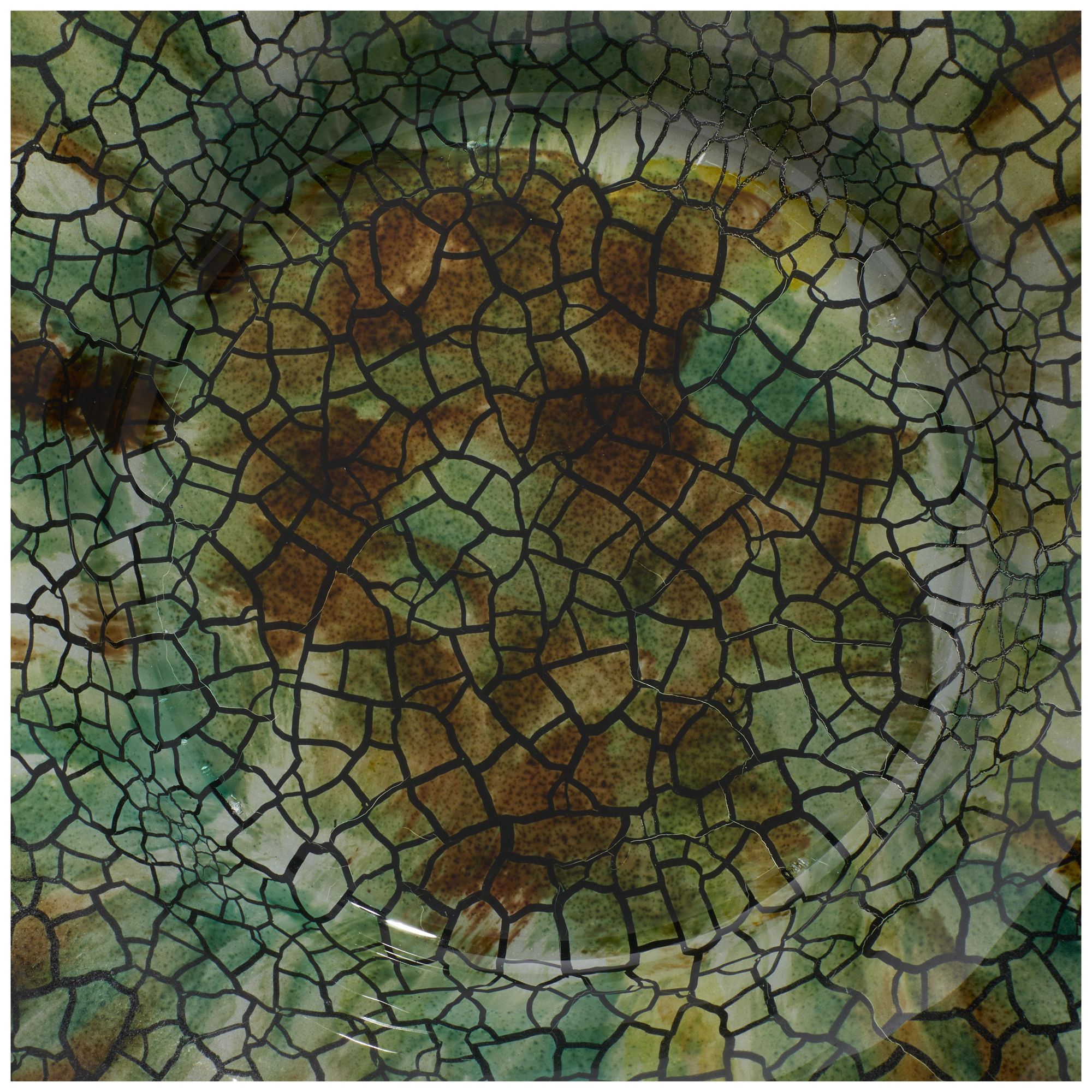 Image 3 Green Glass Glam Charger, 18" x 18" x 2" more views