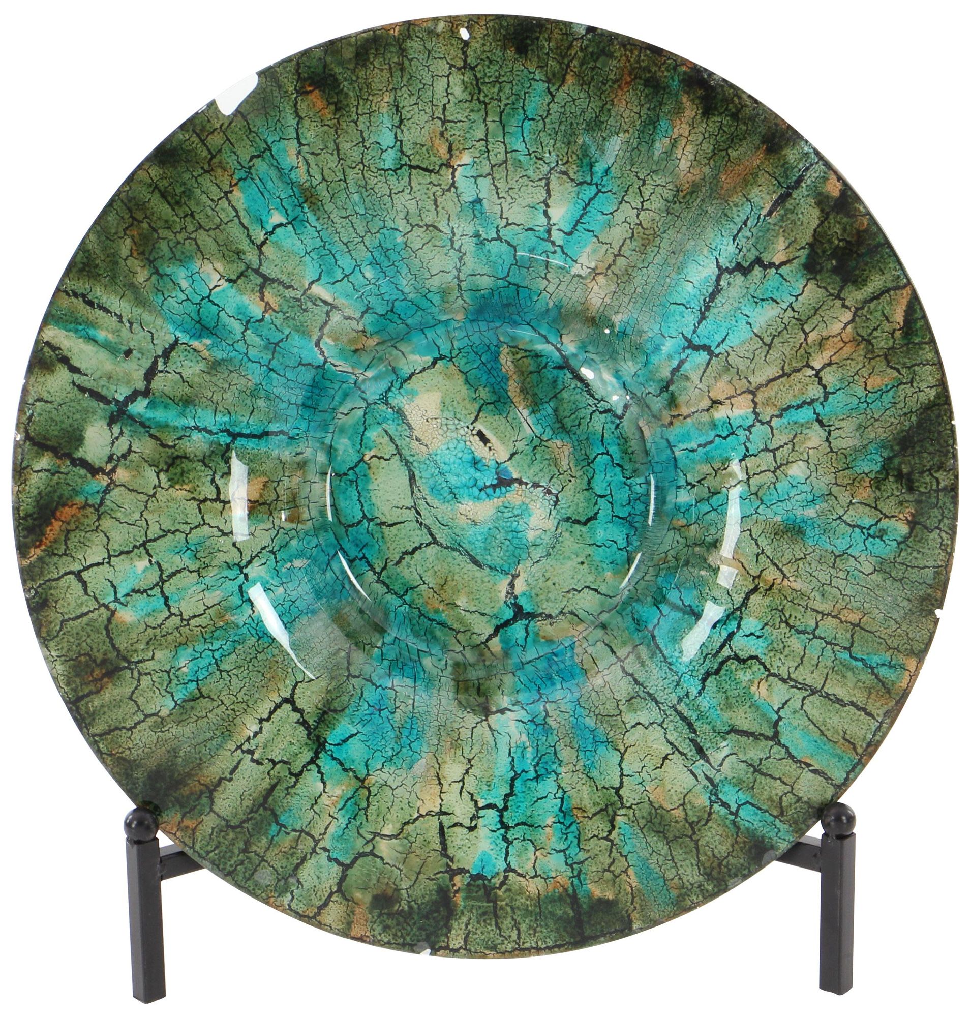 Image 6 Green Glass Glam Charger, 18" x 18" x 2" more views