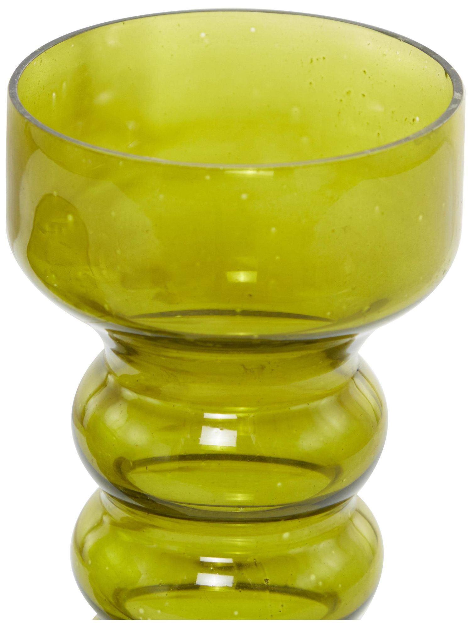 Image 2 Green Glass Modern Candle Holder, S/3 13", 11", 11"H more views