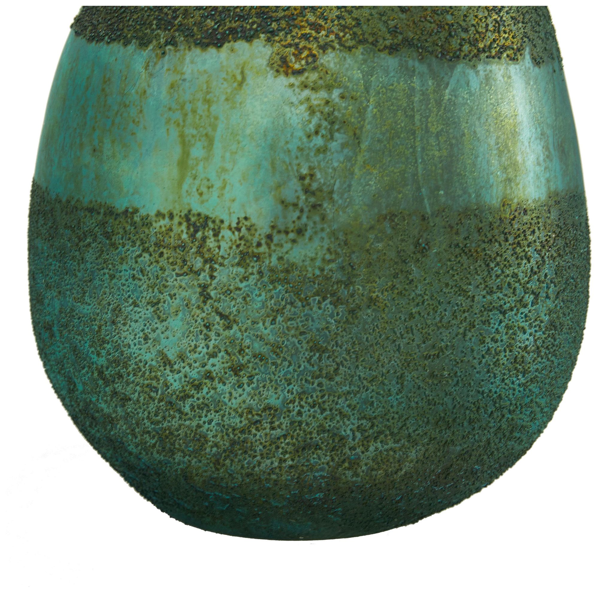 Image 3 Green Glass Rustic Vase, S/2 9", 12"H more views