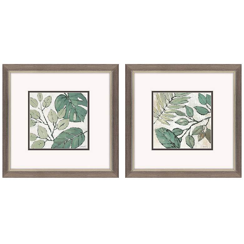 Image 1 Green Indian Summer 11"W x 11"H Framed Art Set of 2