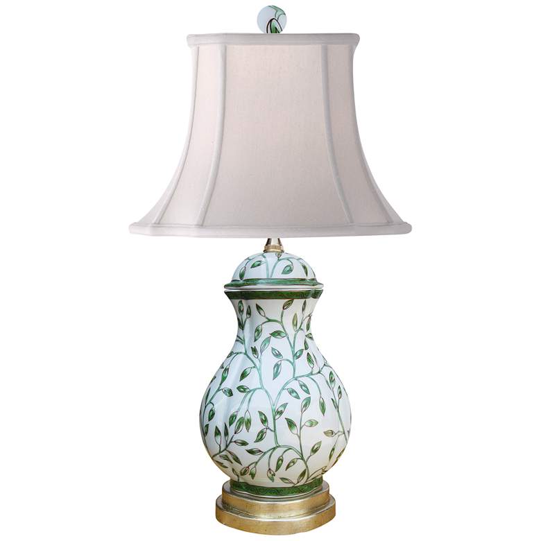 Image 1 Green Ivy 23 1/2" Hand-Painted Traditional Porcelain Table Lamp
