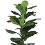 Green Leaf Fig 35 1/2" High Faux Plant in Potted Fiddle