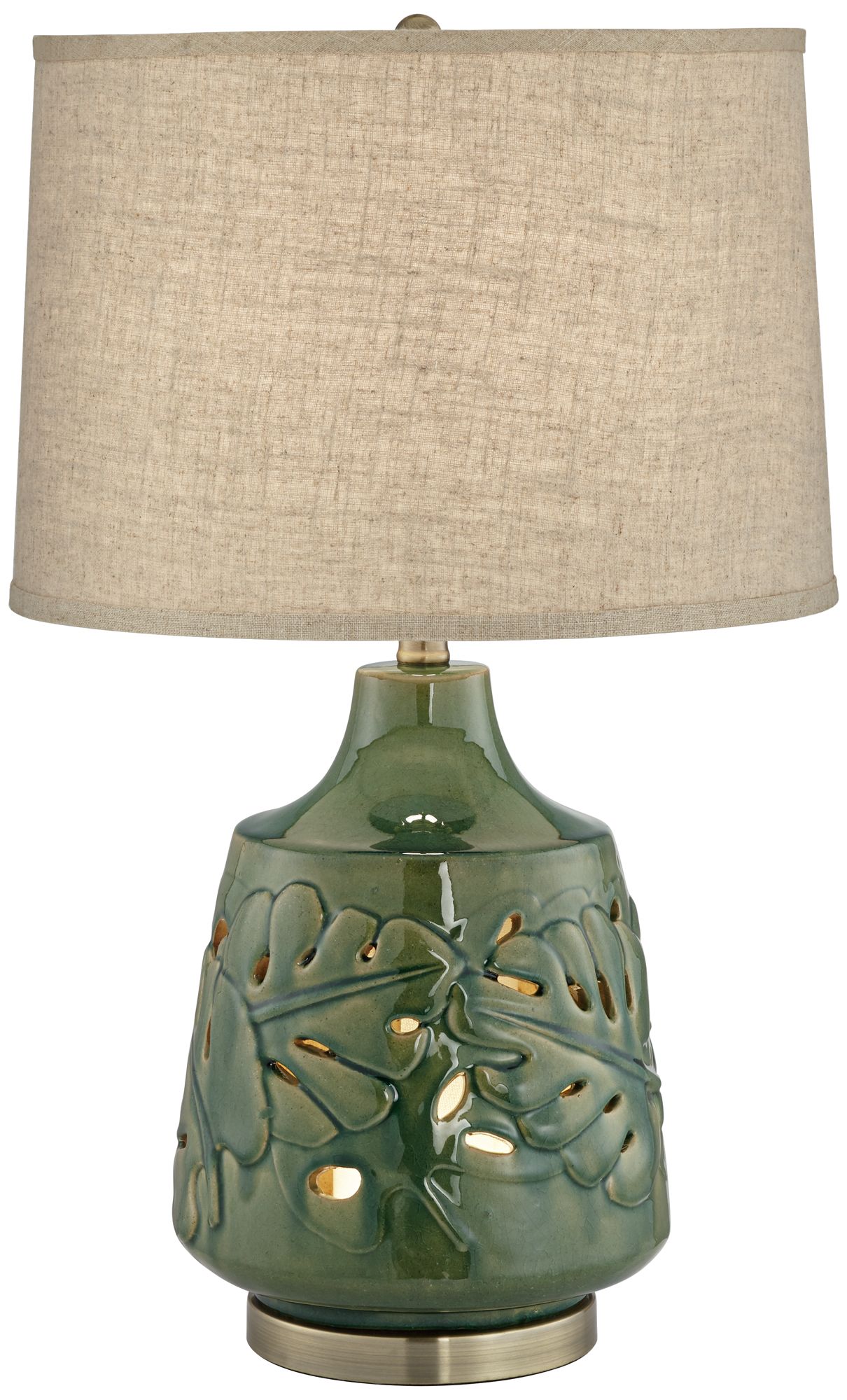 green leaf table lamp