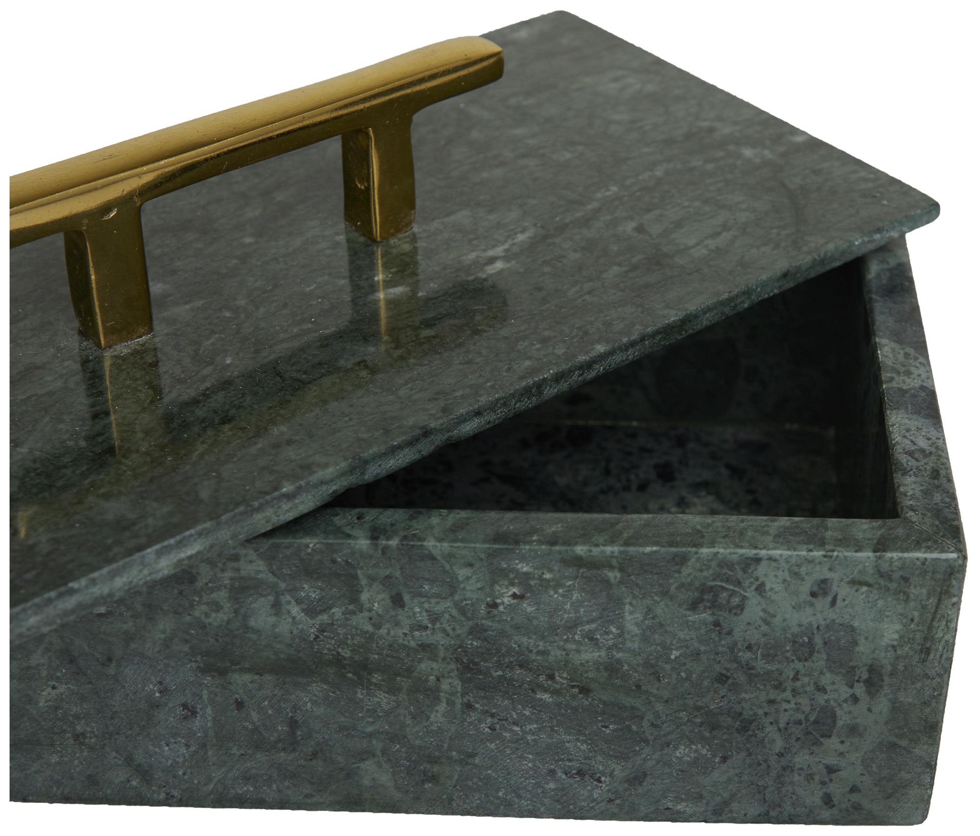 Image 3 Green Marble Modern Box, S/3 12", 10", 8"W more views