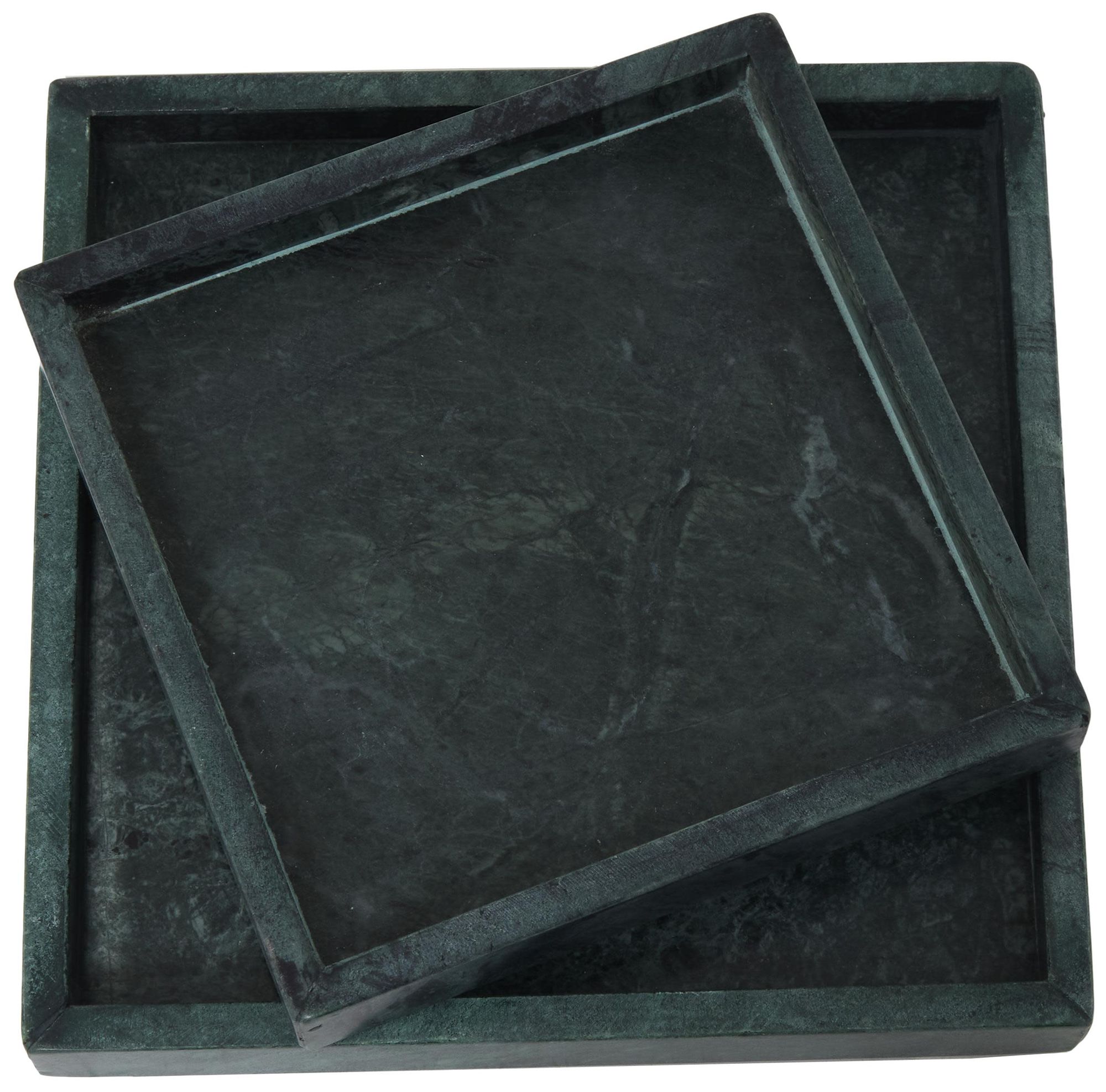 Image 5 Green Marble Modern Tray, S/2 10", 8"W more views