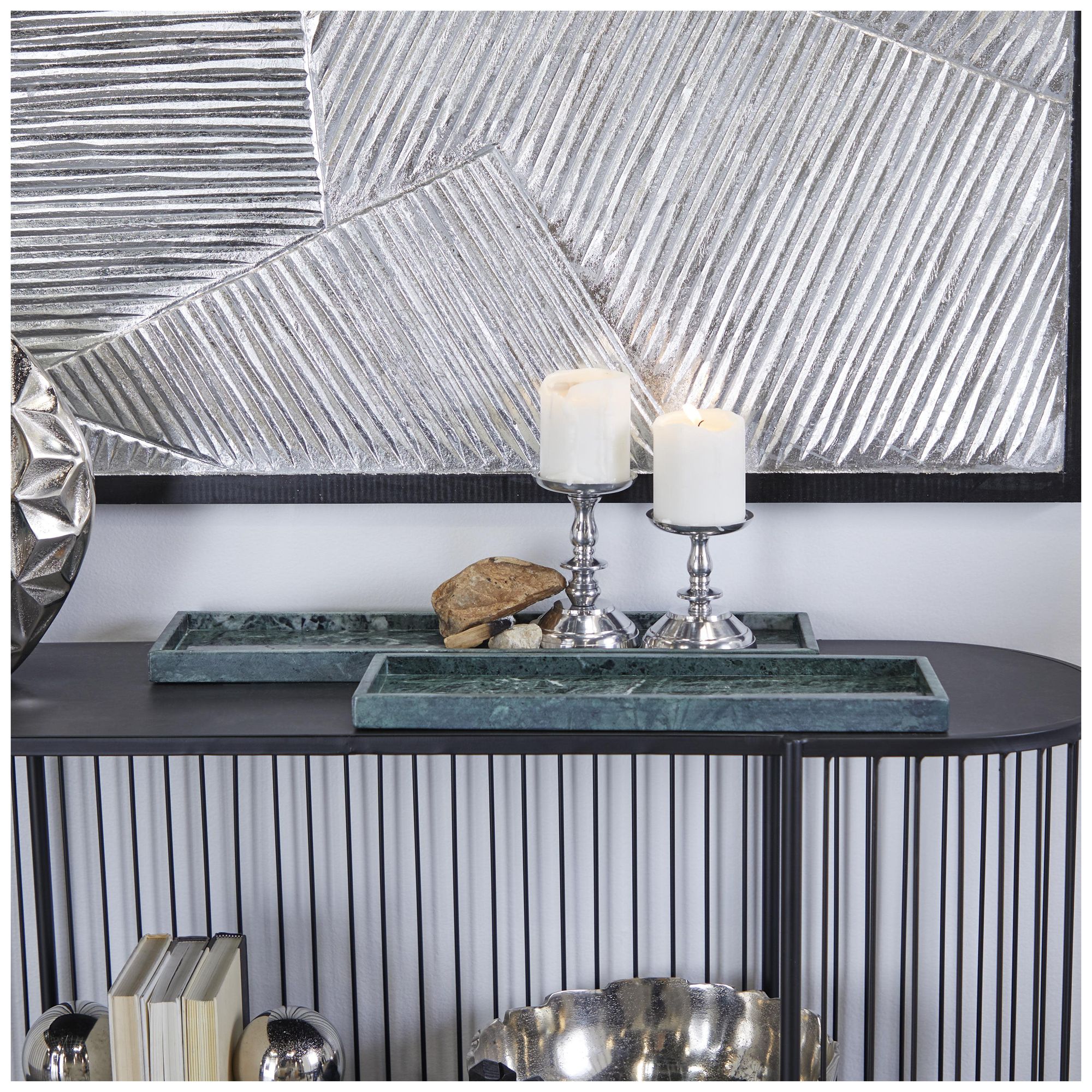 Image 3 Green Marble Modern Tray, S/2 22", 18"W more views