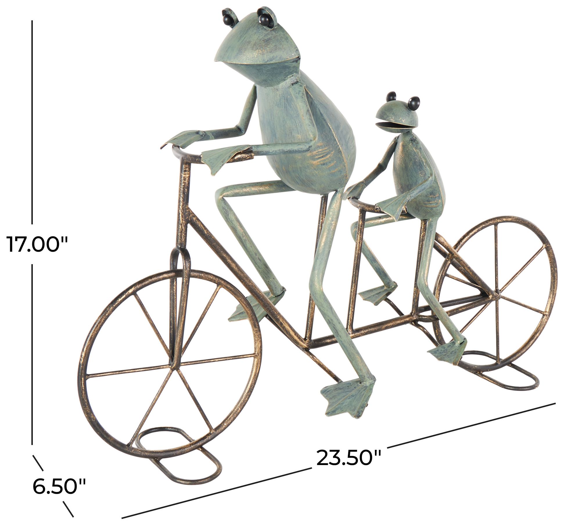 Image 7 Green Metal Eclectic Garden Sculpture, 24" x 7" x 17" more views