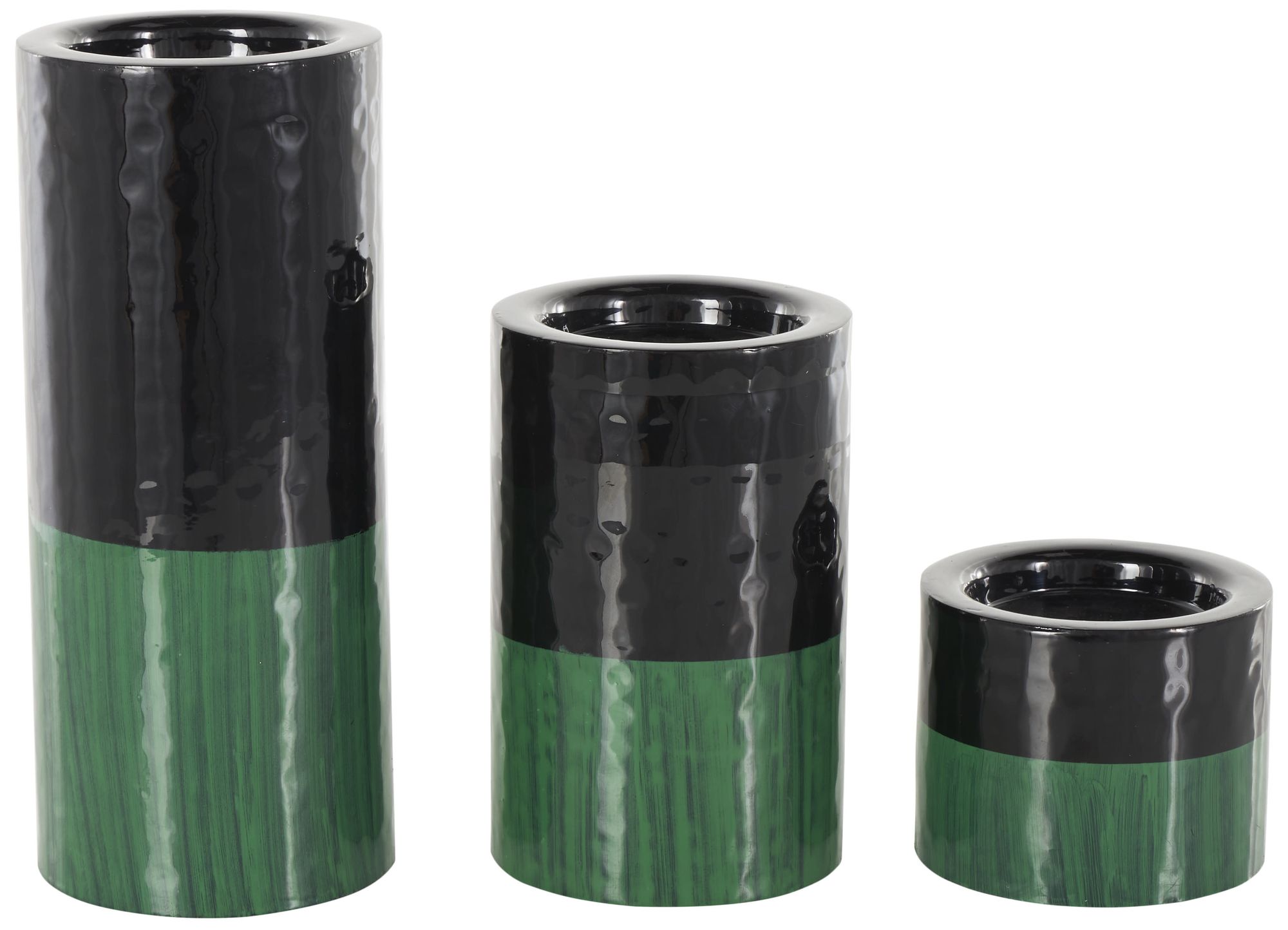 Image 5 Green Metal Modern Candle Holder, S/3 11", 7", 4"H more views