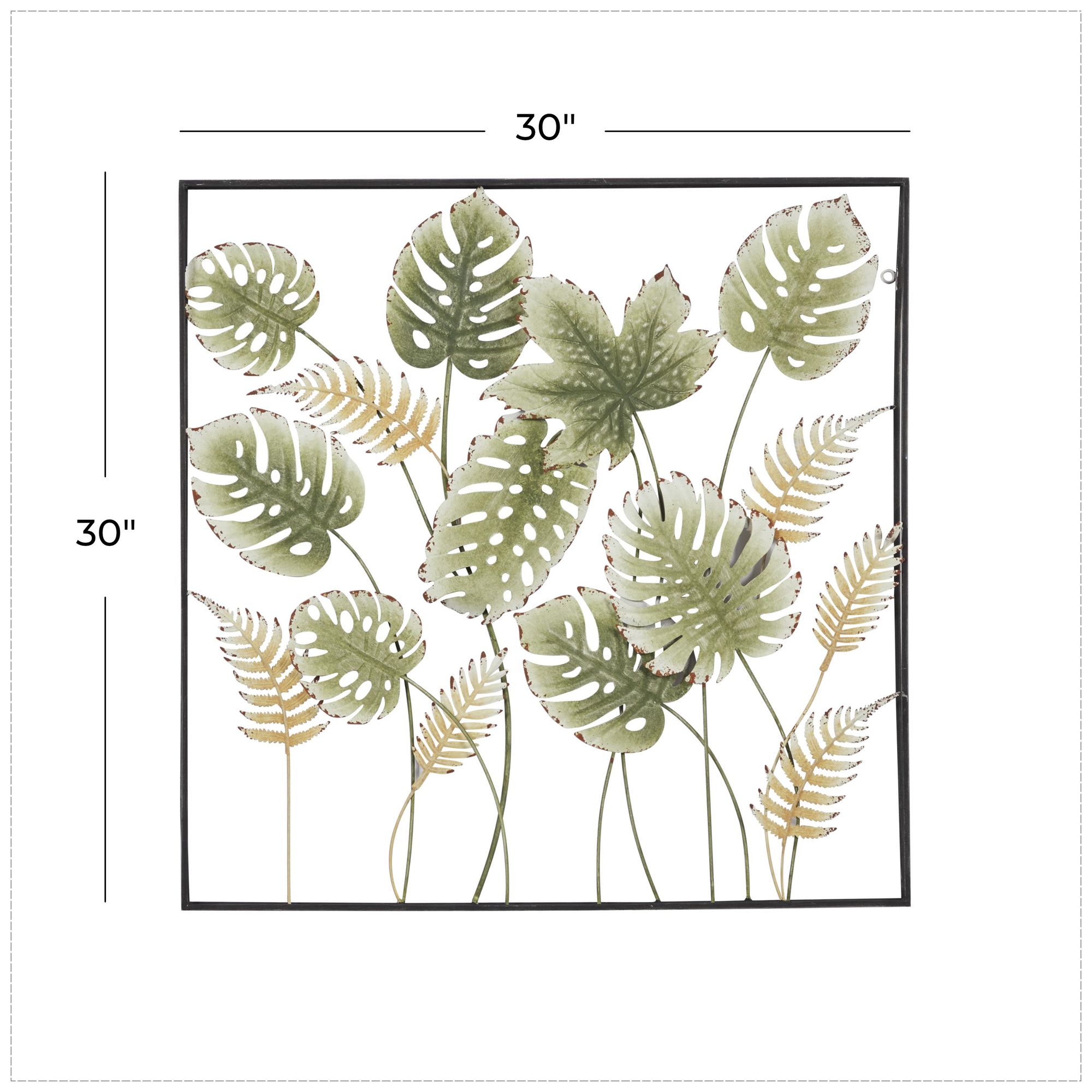 Image 7 Green Metal Modern Wall Decor, 30" x 2" x 30" more views