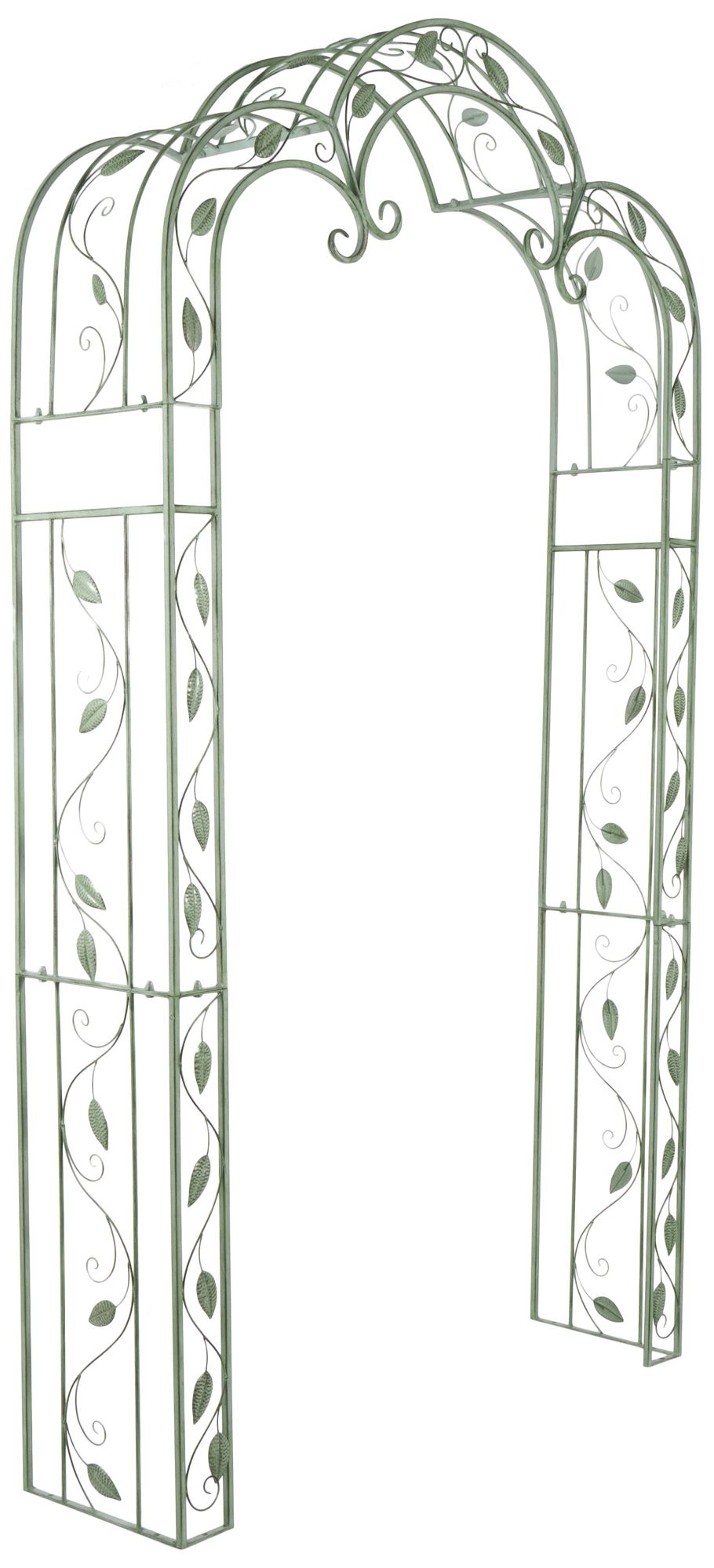 Image 6 Green Metal Traditional Garden Arbor, 54" x 15" x 91" more views