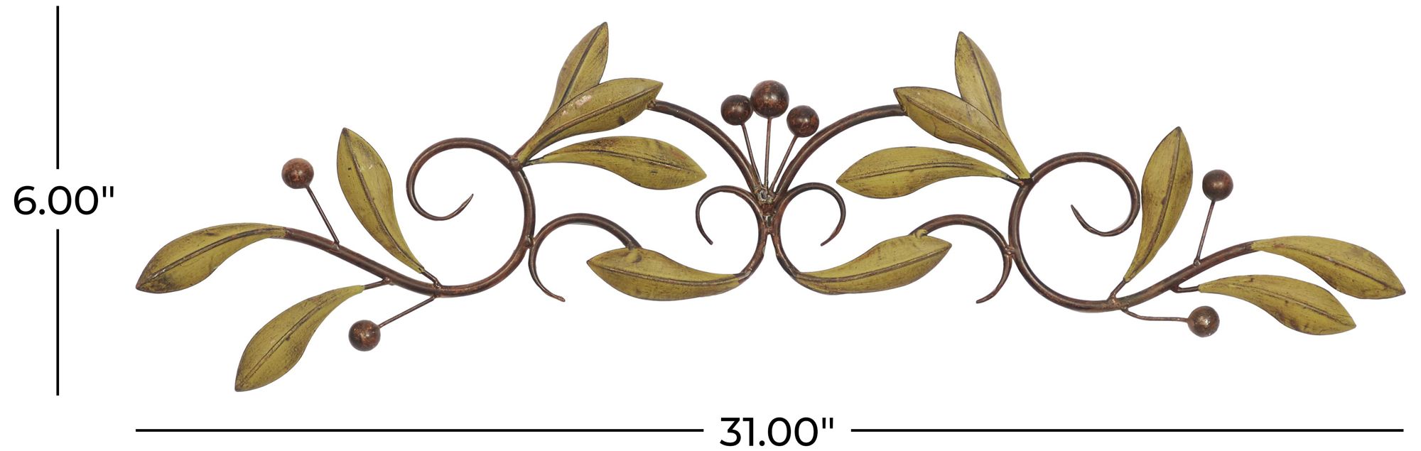 Image 7 Green Metal Traditional Wall Decor, 31" x 1" x 6" more views