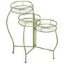 Green Metal Transitional Plantstand, 19" x 18" x 21"
