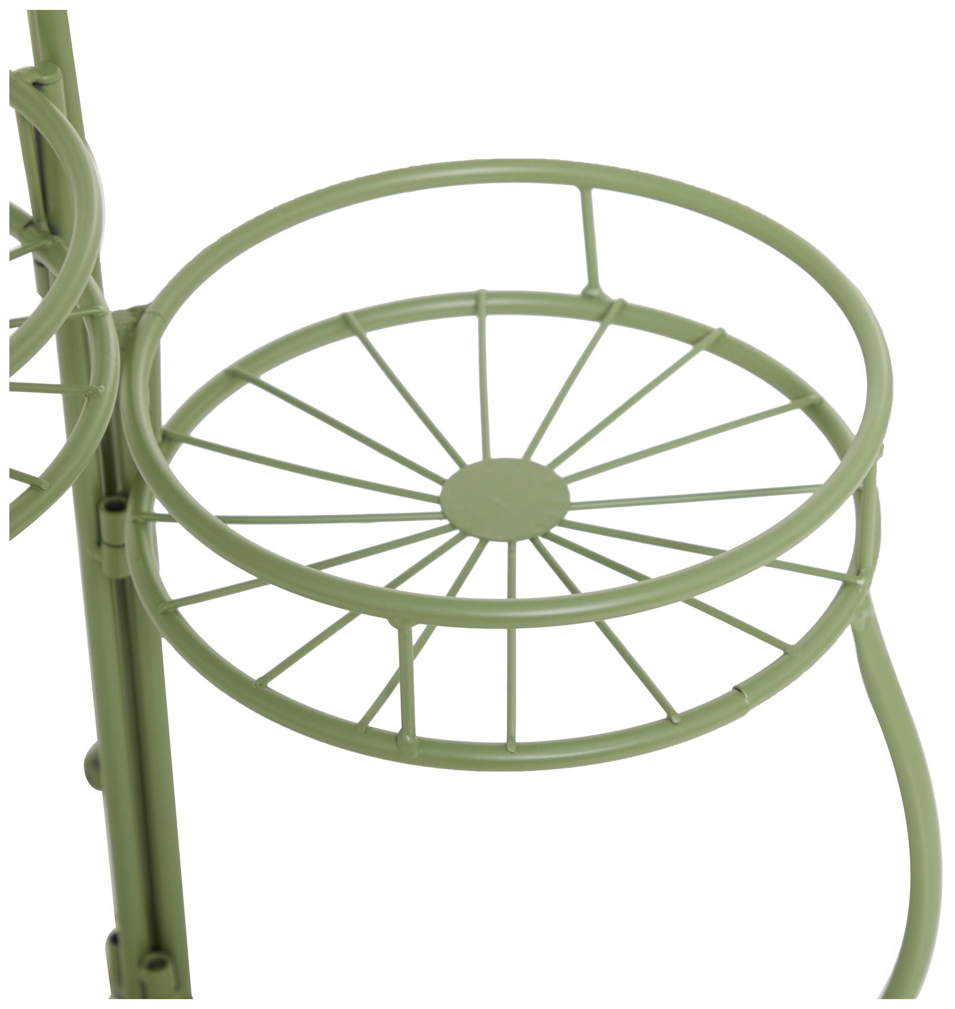 Image 3 Green Metal Transitional Plantstand, 19" x 18" x 21" more views