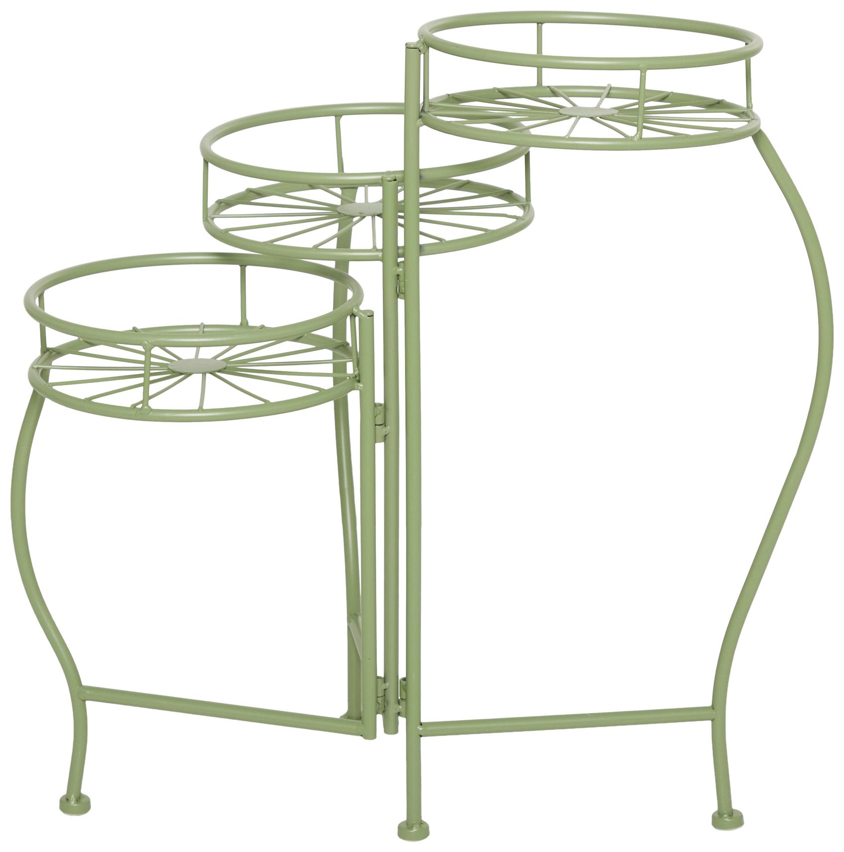 Image 5 Green Metal Transitional Plantstand, 19" x 18" x 21" more views