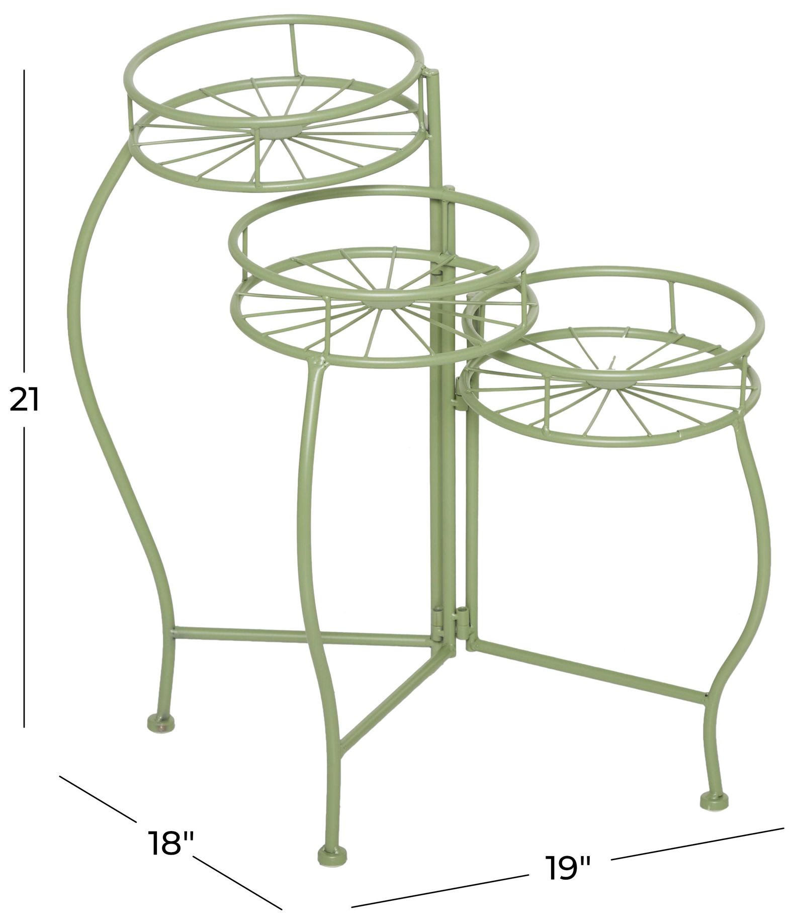 Image 7 Green Metal Transitional Plantstand, 19" x 18" x 21" more views