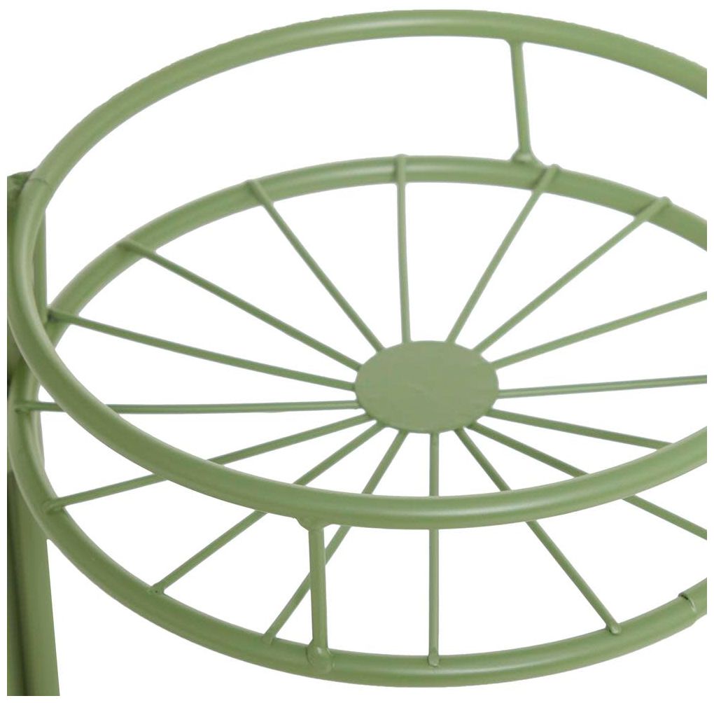 Green Metal Transitional Plantstand, 19" x 18" x 21"