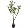Green Olive Tree 46" High Faux Plant in Black Melamine Pot