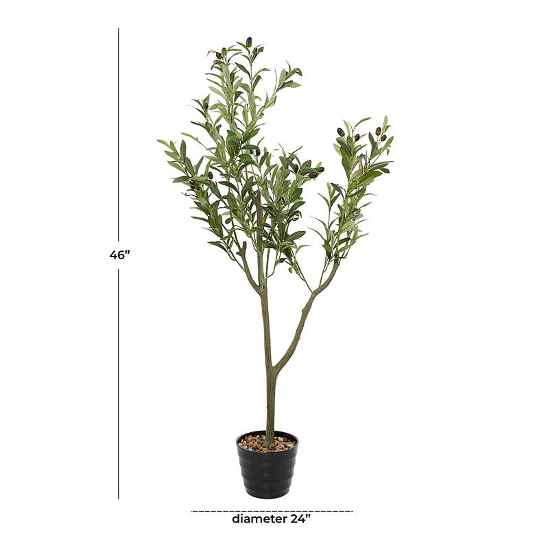 Image 5 Green Olive Tree 46 inch High Faux Plant in Black Melamine Pot more views