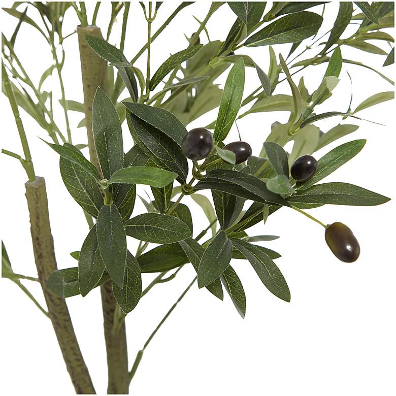 Image 3 Green Olive Tree 59" High Faux Plant in Black Melamine Pot more views