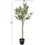 Green Olive Tree 59" High Faux Plant in Black Melamine Pot