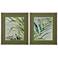 Green Palm 35" x 30" Framed Print Set of 2