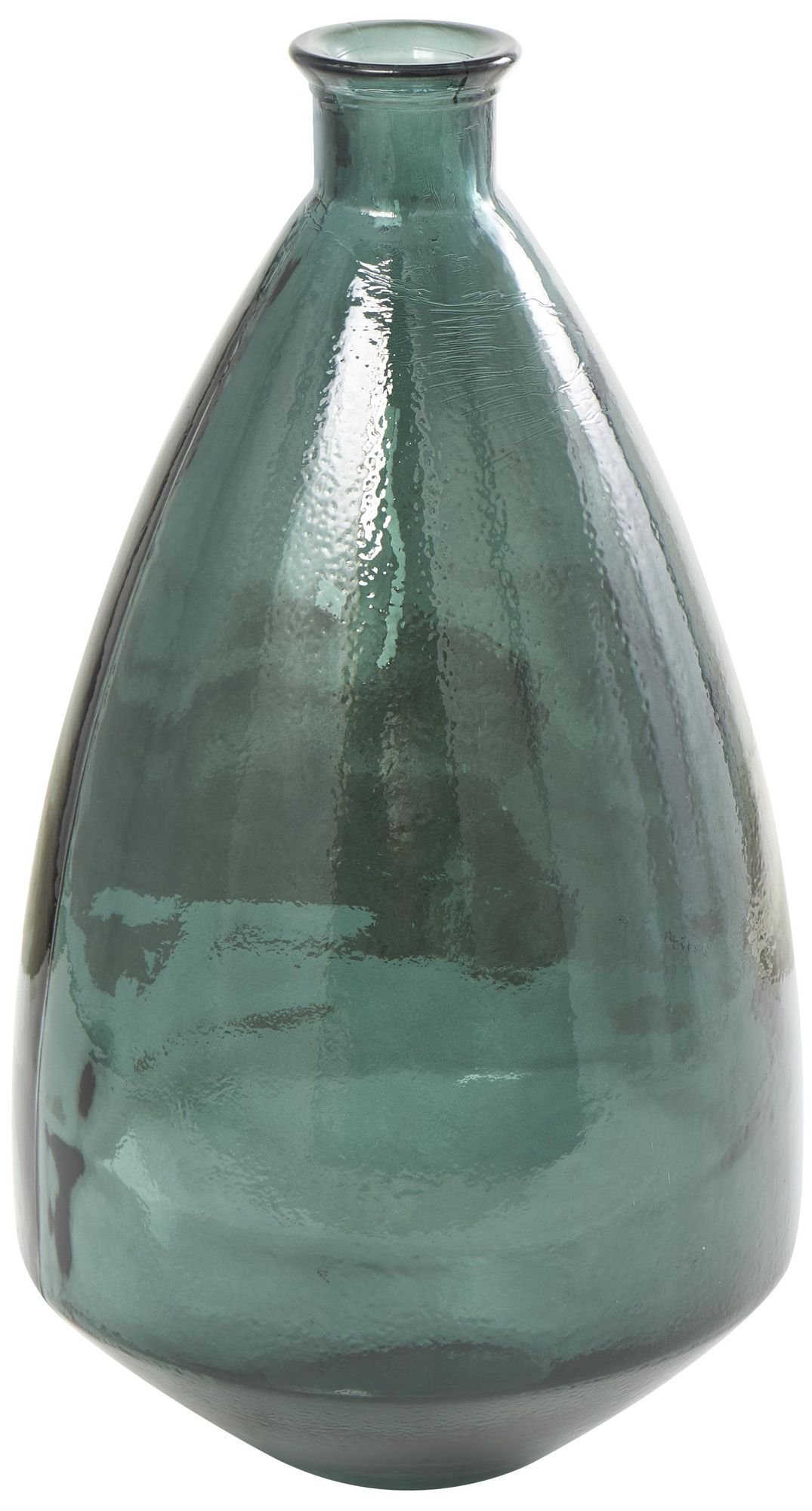 Image 2 Green Recycled Glass Modern Vase, 13" x 13" x 24"