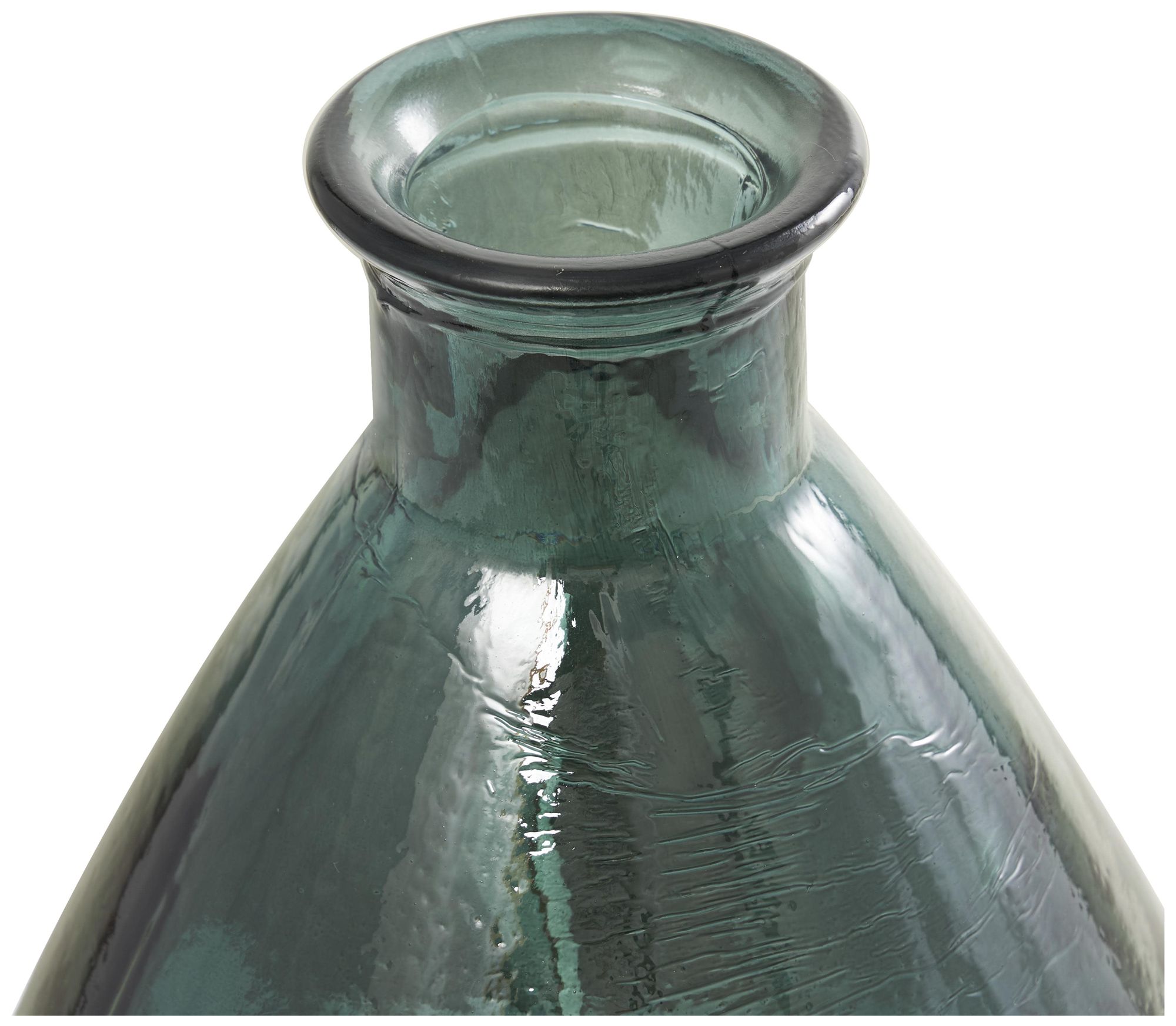 Image 3 Green Recycled Glass Modern Vase, 13" x 13" x 24" more views