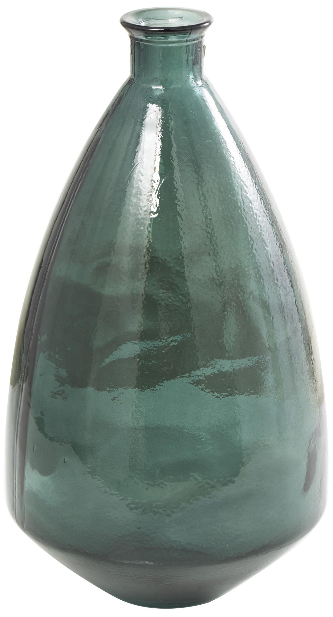 Image 5 Green Recycled Glass Modern Vase, 13" x 13" x 24" more views