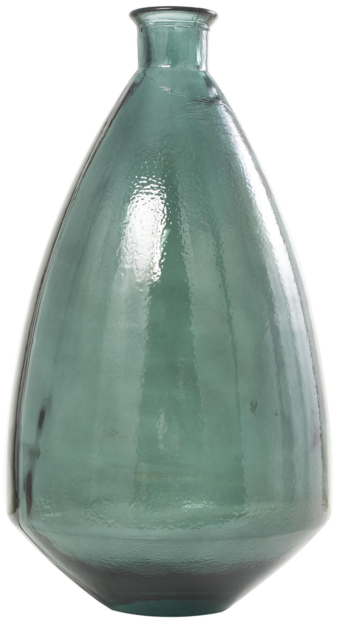 Image 6 Green Recycled Glass Modern Vase, 13" x 13" x 24" more views