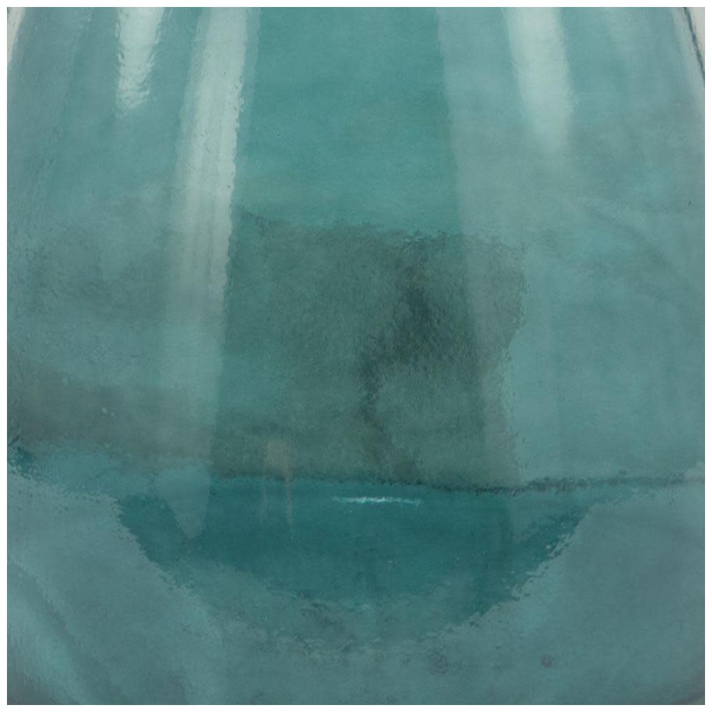 Green Recycled Glass Modern Vase, 13" x 13" x 24"