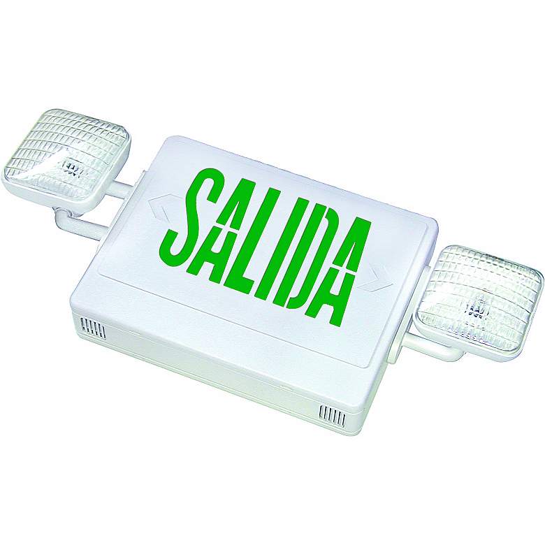 Image 1 Green Salida for Emergency Exit Sign Faceplate in Spanish