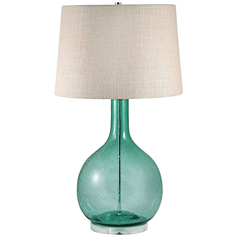 Image 1 Green Seeded Glass Table Lamp