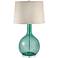 Green Seeded Glass Table Lamp