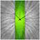 Green Stripe 22" Square Abstract Metal Wall Art Clock