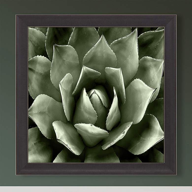 Image 2 Green Succulent II 35" Square Giclee Framed Wall Art