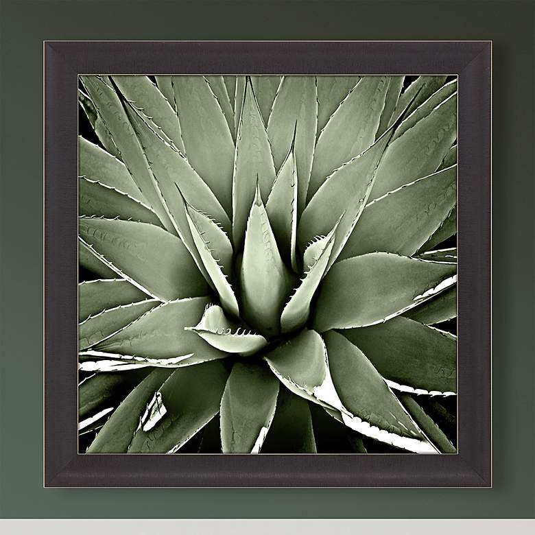 Image 2 Green Succulent III 35 inch Square Giclee Framed Wall Art