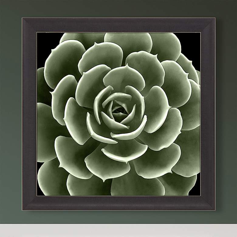 Image 2 Green Succulent IV 35" Square Giclee Framed Wall Art