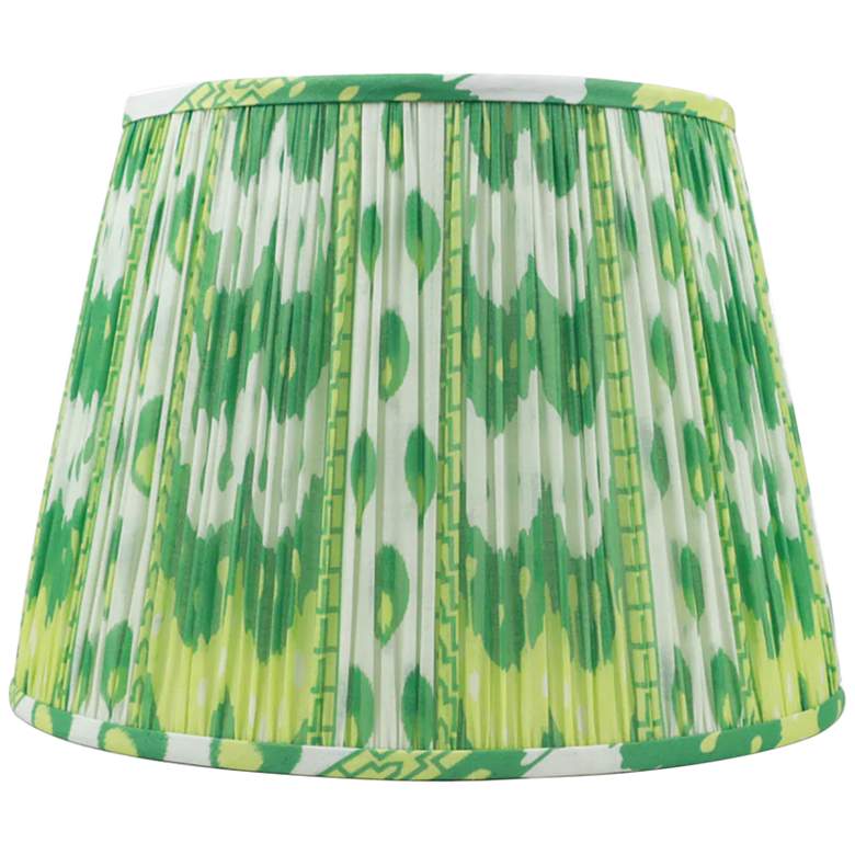 Image 1 Green Swag Print Pleated Empire Lamp Shade 10x14x10 (Spider)