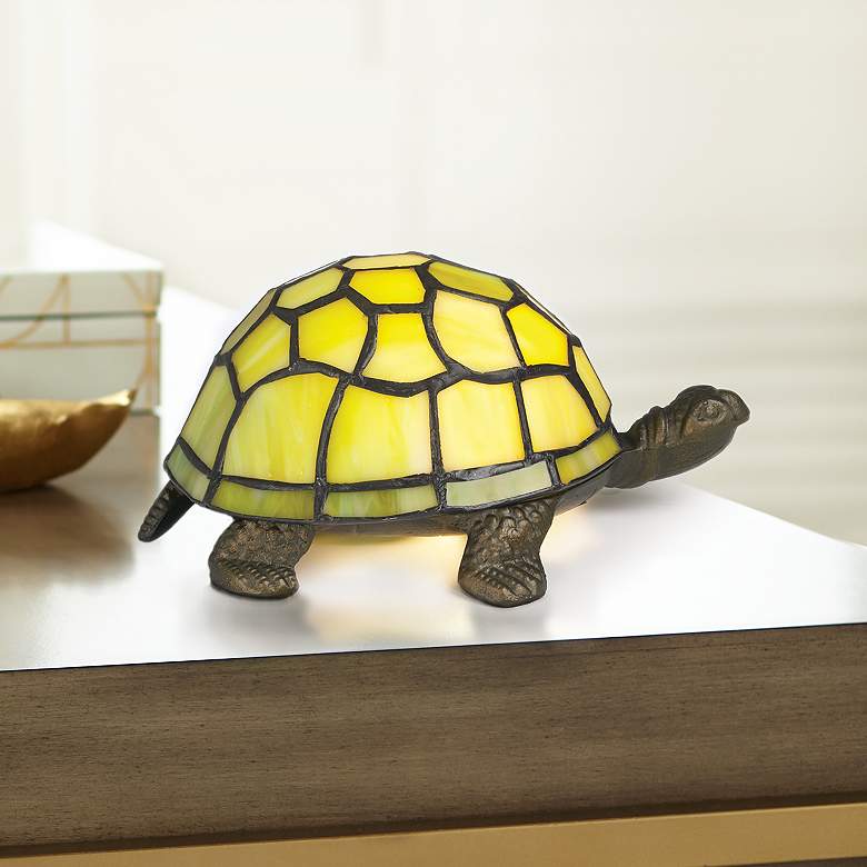 Image 1 Green Tortoise Tiffany-Style Accent Lamp