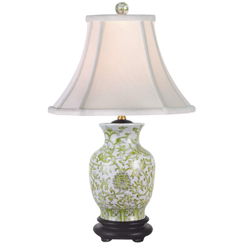 Image 2 Green Vine and Flower 20 1/2" High Porcelain Vase Table Lamp