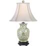 2_Green Vine and Flower 20 1/2" High Porcelain Vase Table Lamp