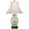 Green Vine and Flower 20 1/2" High Porcelain Vase Table Lamp