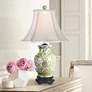 1_Green Vine and Flower 20 1/2" High Porcelain Vase Table Lamp