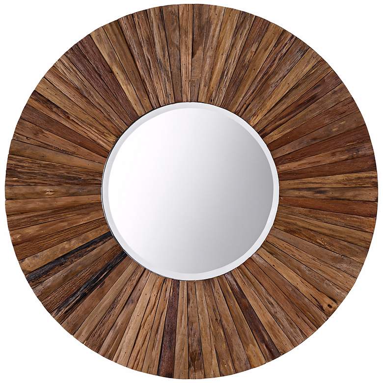 Image 1 Greenbriar Hardwood 35 inch Round Wall Mirror