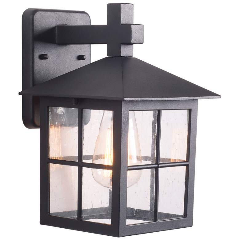 Image 1 Greene 11.85" High Black Exterior Wall Sconce