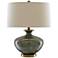Greenlea Dark Gray and Moss Green Glass Accent Table Lamp