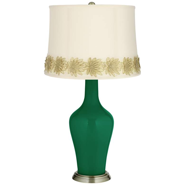 Image 1 Greens Anya Table Lamp with Flower Applique Trim